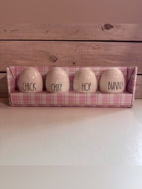Rae Dunn Easter Egg 4-Piece Set - New, in Box - Chick, Chirp, Hop & Bunny